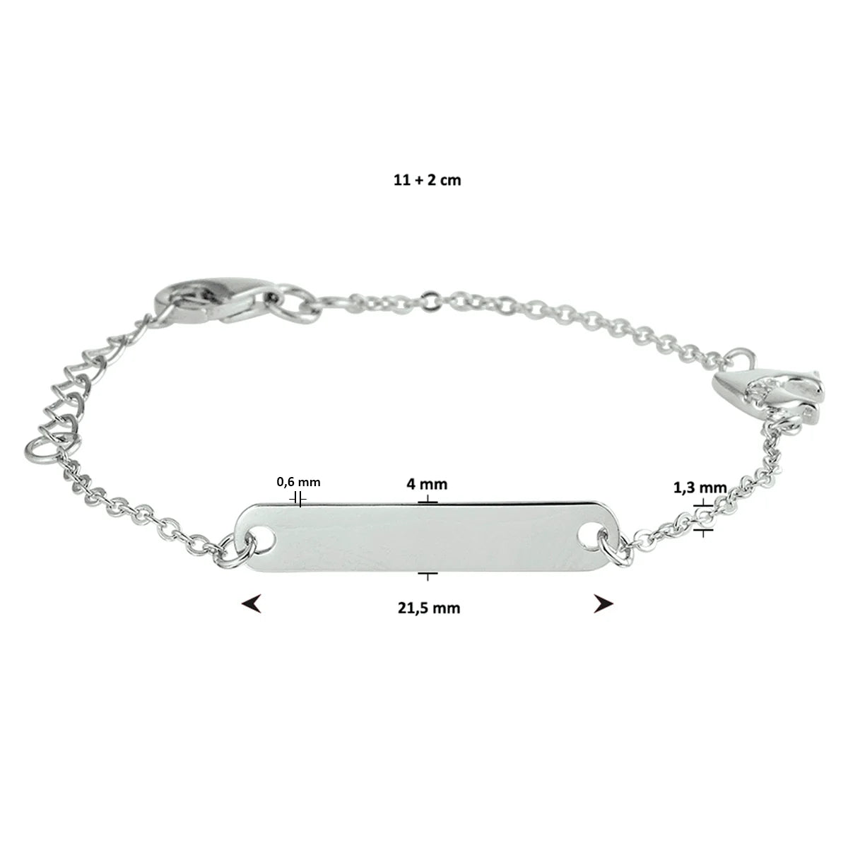 Zilveren graveerarmband dolfijn zirkonia 4,0mm | 11-13cm