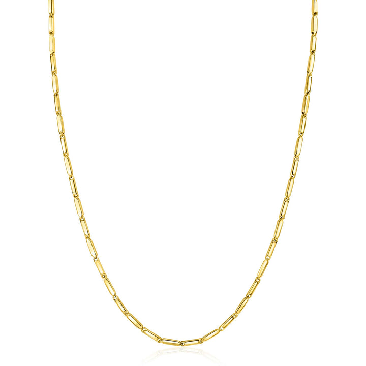 ZINZI Gold 14 krt gouden ketting met stoere rechthoekige staafjes (2mm breed) met vierkante buis 43cm ZGC452