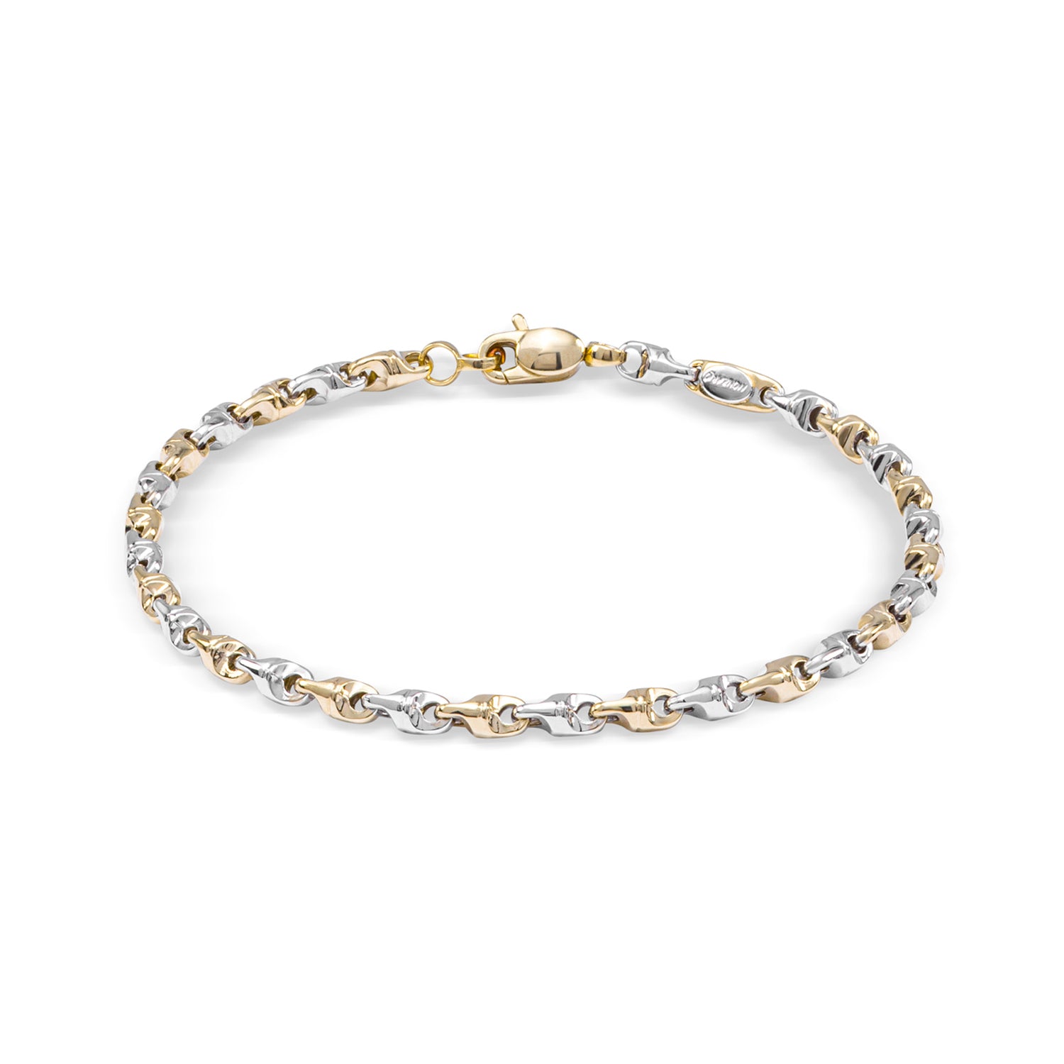 Monzario - 14krt bicolorgouden armband 872-A | 19,5cm - 3.4mm