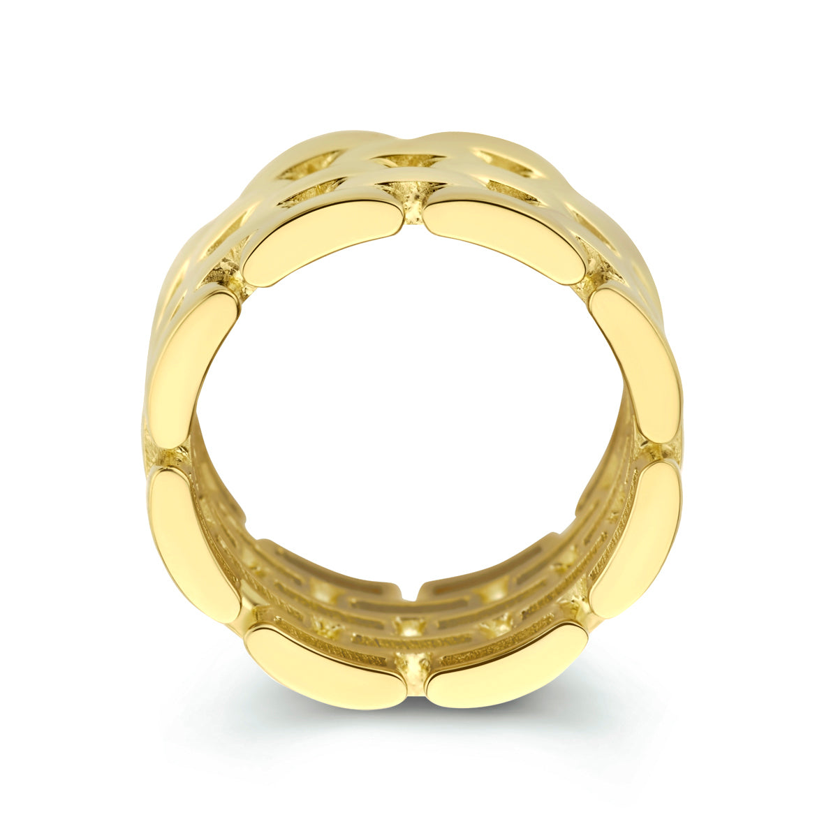 14krt Geelgouden ring schakel - 12mm