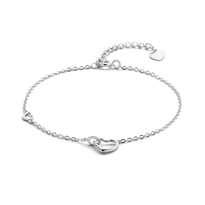 Zilveren armband hartjes | 16-19cm
