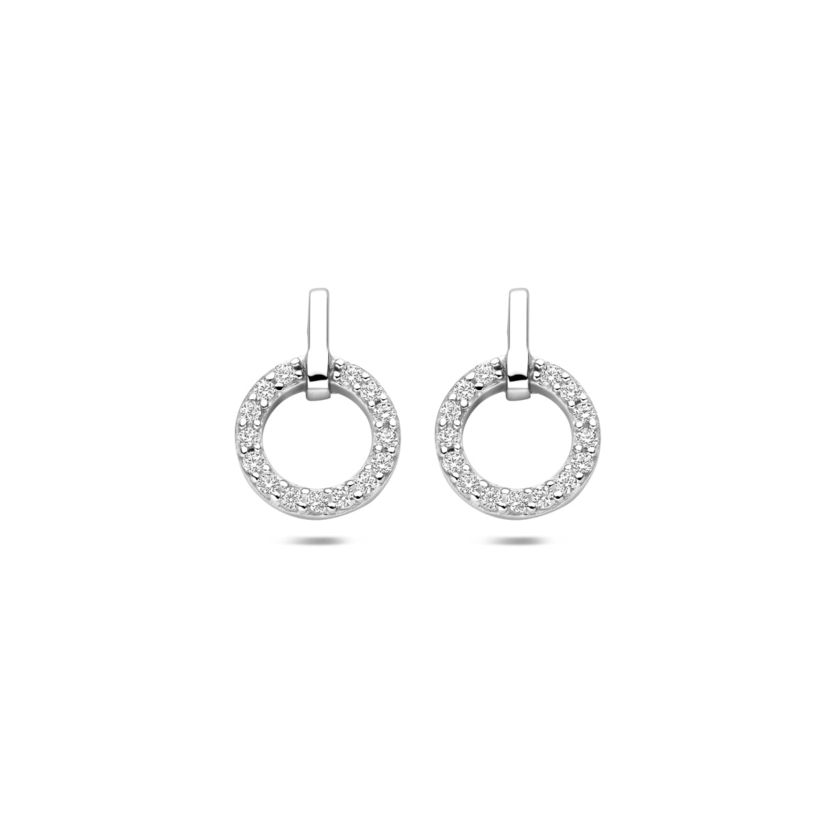 Zilveren oorknoppen zirkonia | 13x9mm