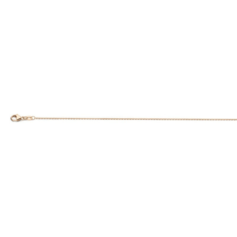 14krt roségouden collier anker gediamanteerd 1.1mm | 42-45cm