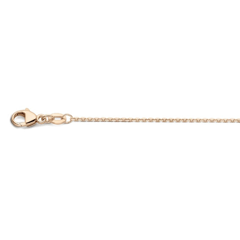 14krt roségouden collier anker gediamanteerd 1.1mm | 42-45cm