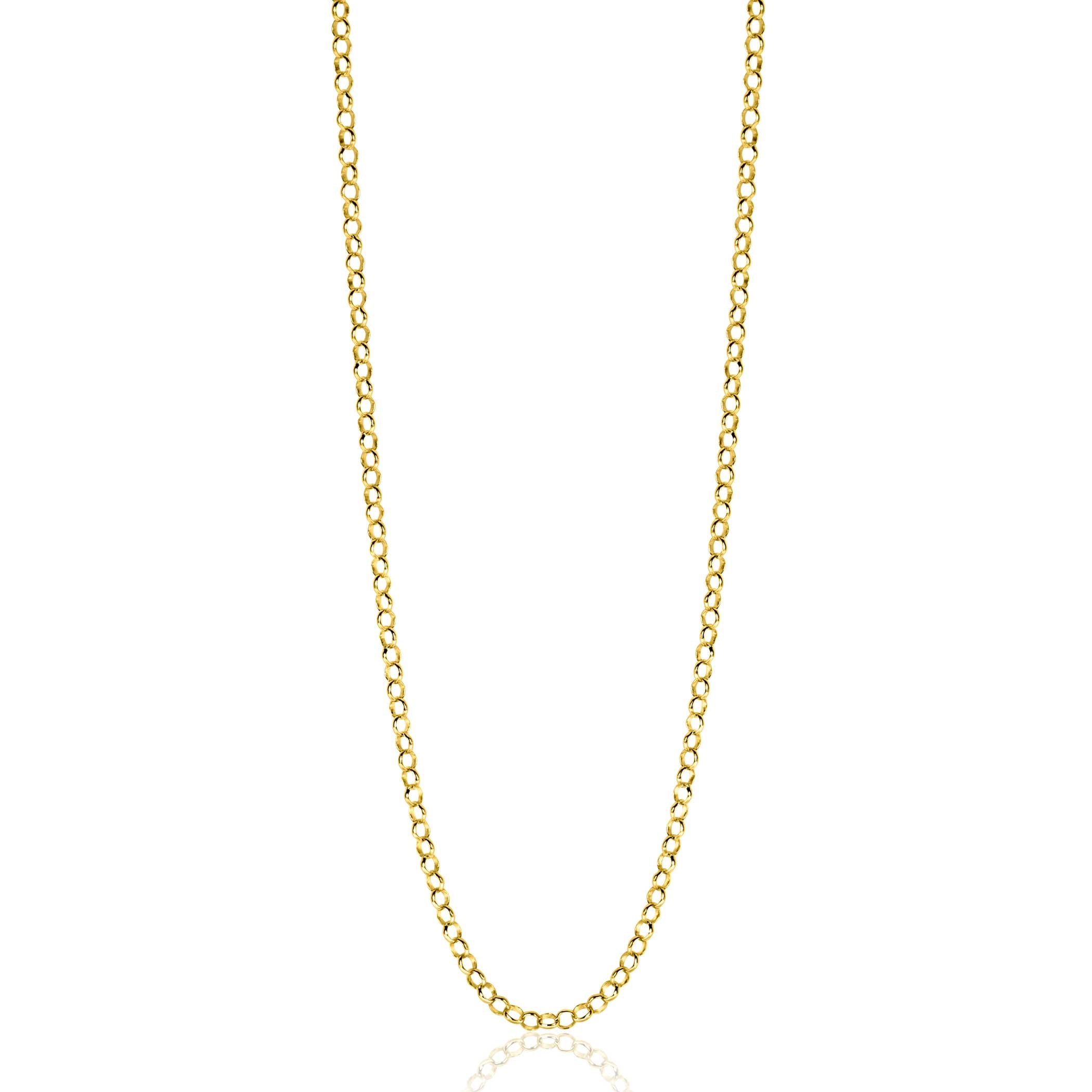 ZINZI Gold 14 krt gouden jasseron ketting 2.2mm breed 43-45cm ZGC441