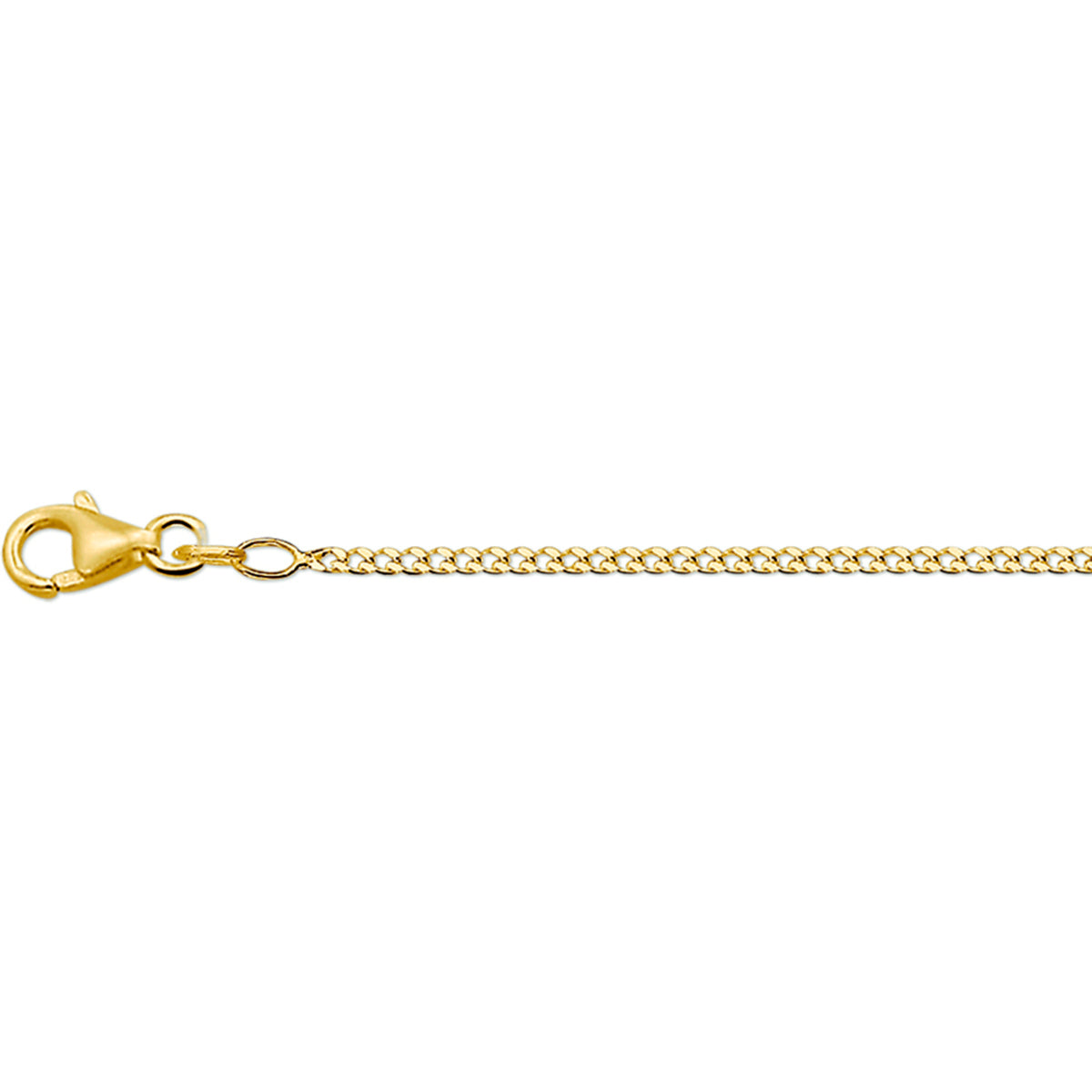 14krt geelgouden collier gourmette 4-zijdes geslepen 1,7 mm - 45cm