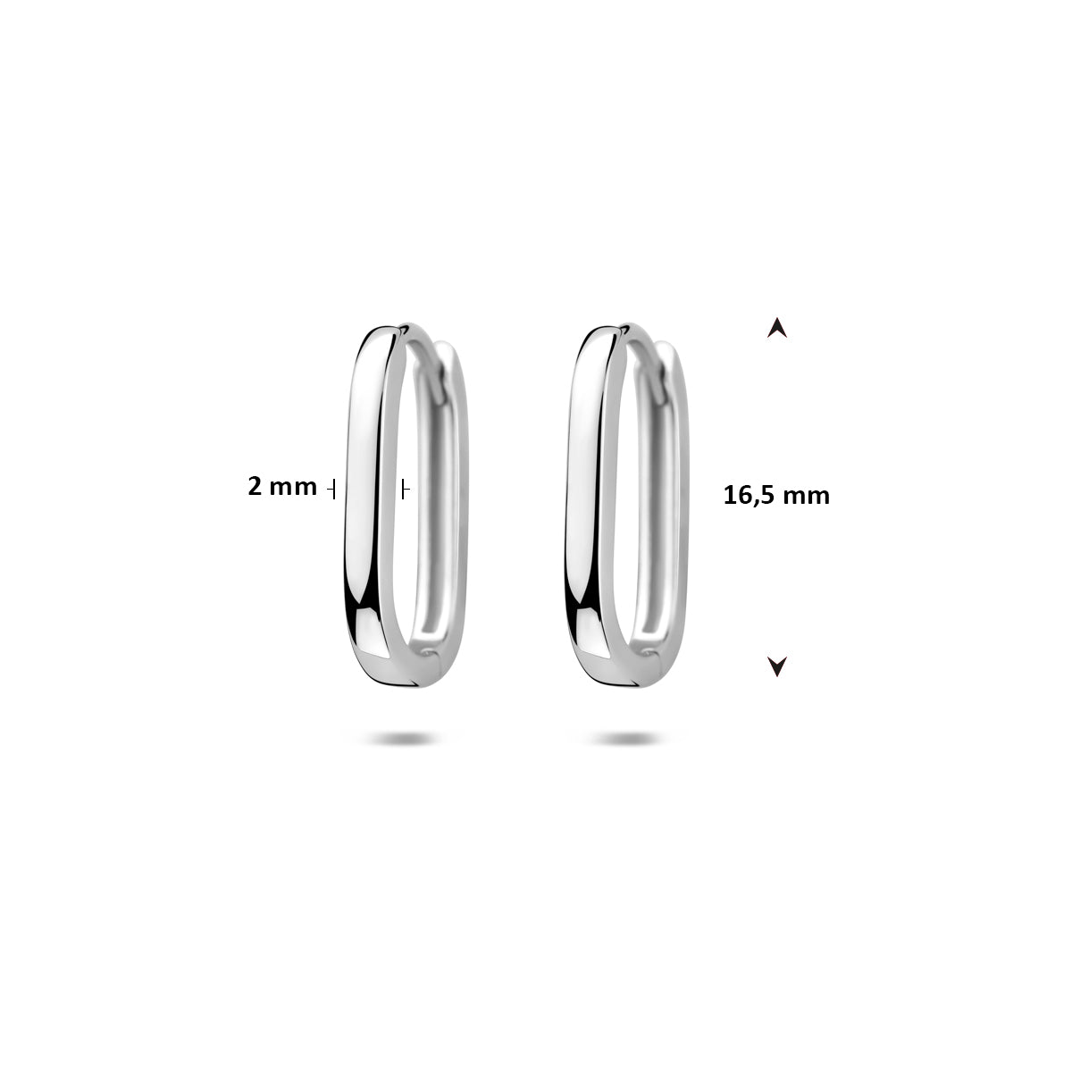 Zilveren klapoorringen | 16.5x2mm