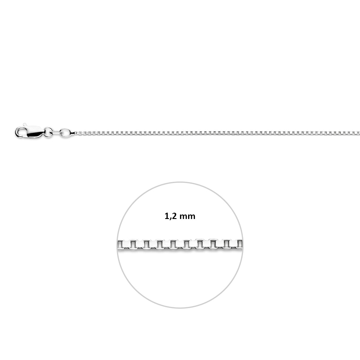 Zilveren lengtecollier - Venetiaans 1.2mm
