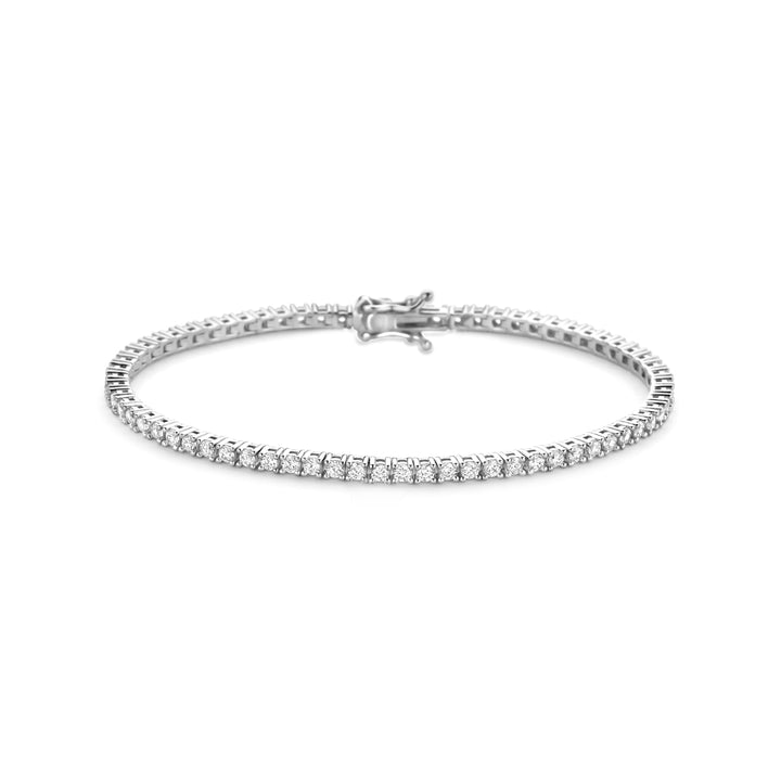 Zilveren tennisarmband zirkonia 2,5mm - 17cm