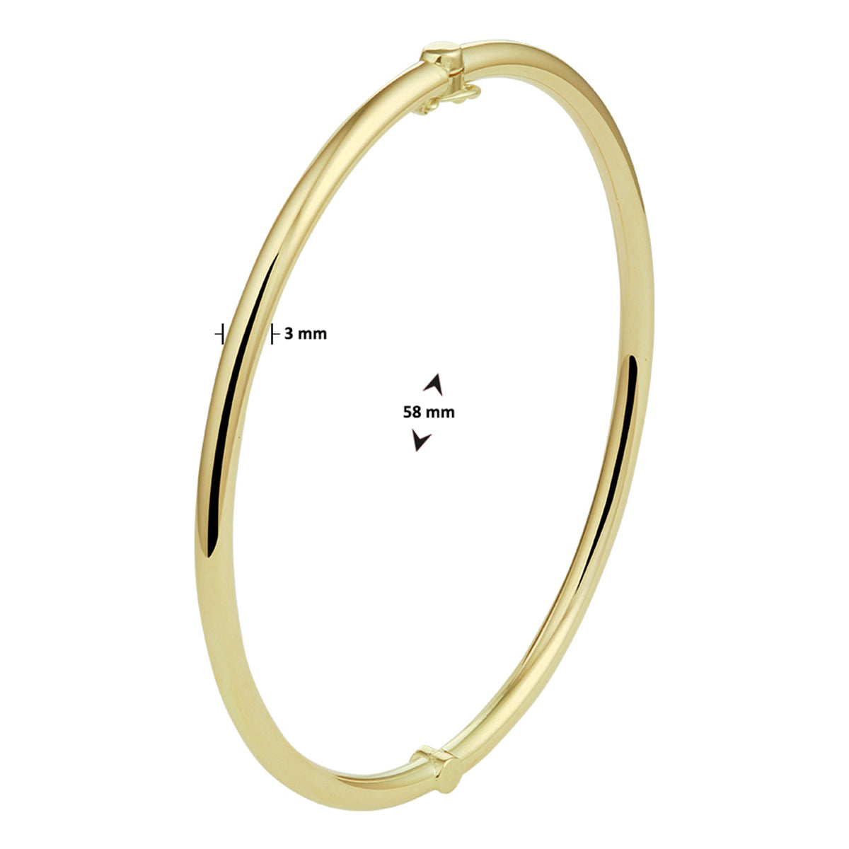 Silgold bangle scharnier massief ronde buis | 58*3 mm