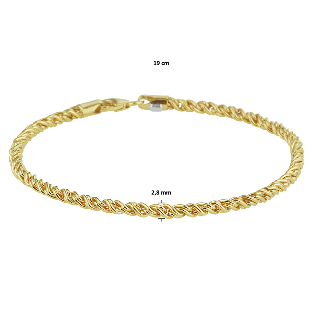 Silgold armband draadschakel 2,8mm | 19cm