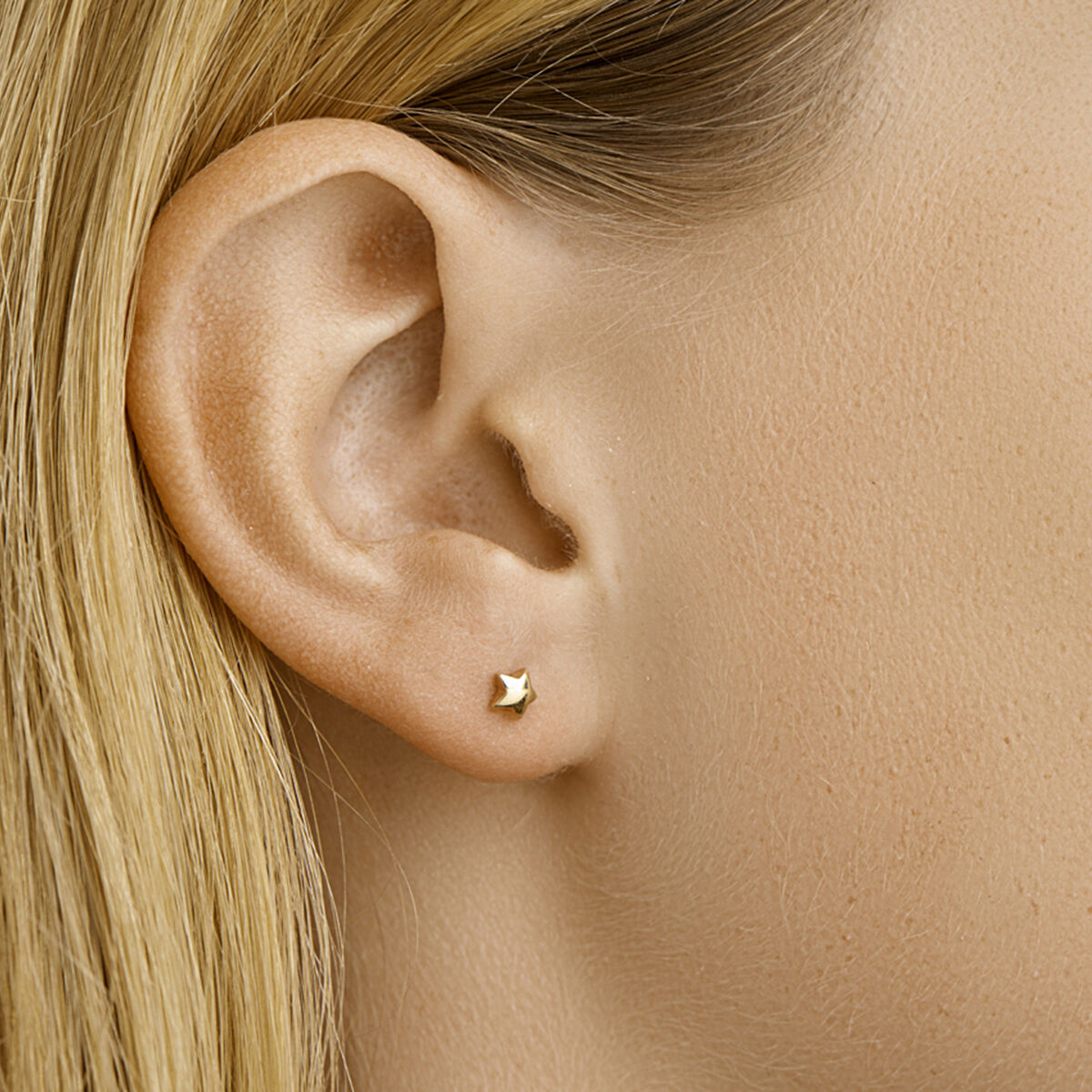 14krt geelgouden oorbellen ster