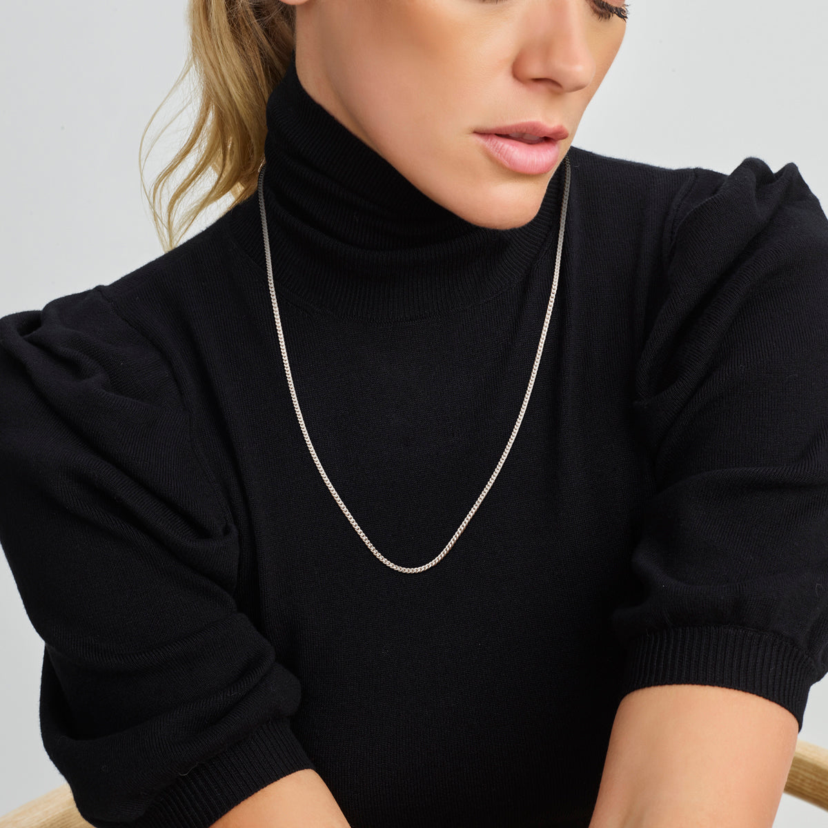 Zilveren lengtecollier - gourmette 6-zijdes geslepen 2.4mm