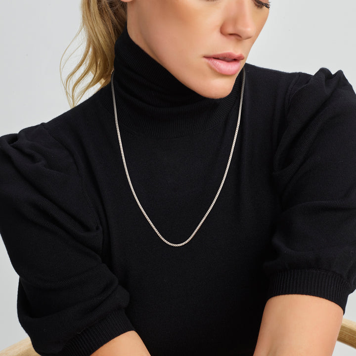 Zilveren lengtecollier - gourmette 6-zijdes geslepen 2.4mm