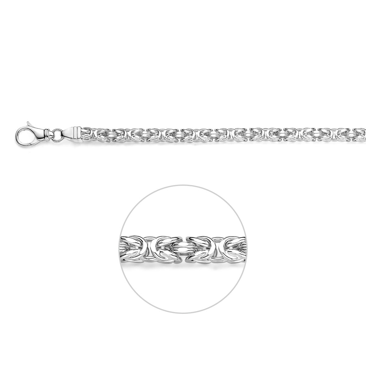 Zilveren armband koningsschakel 5,6mm | 21cm