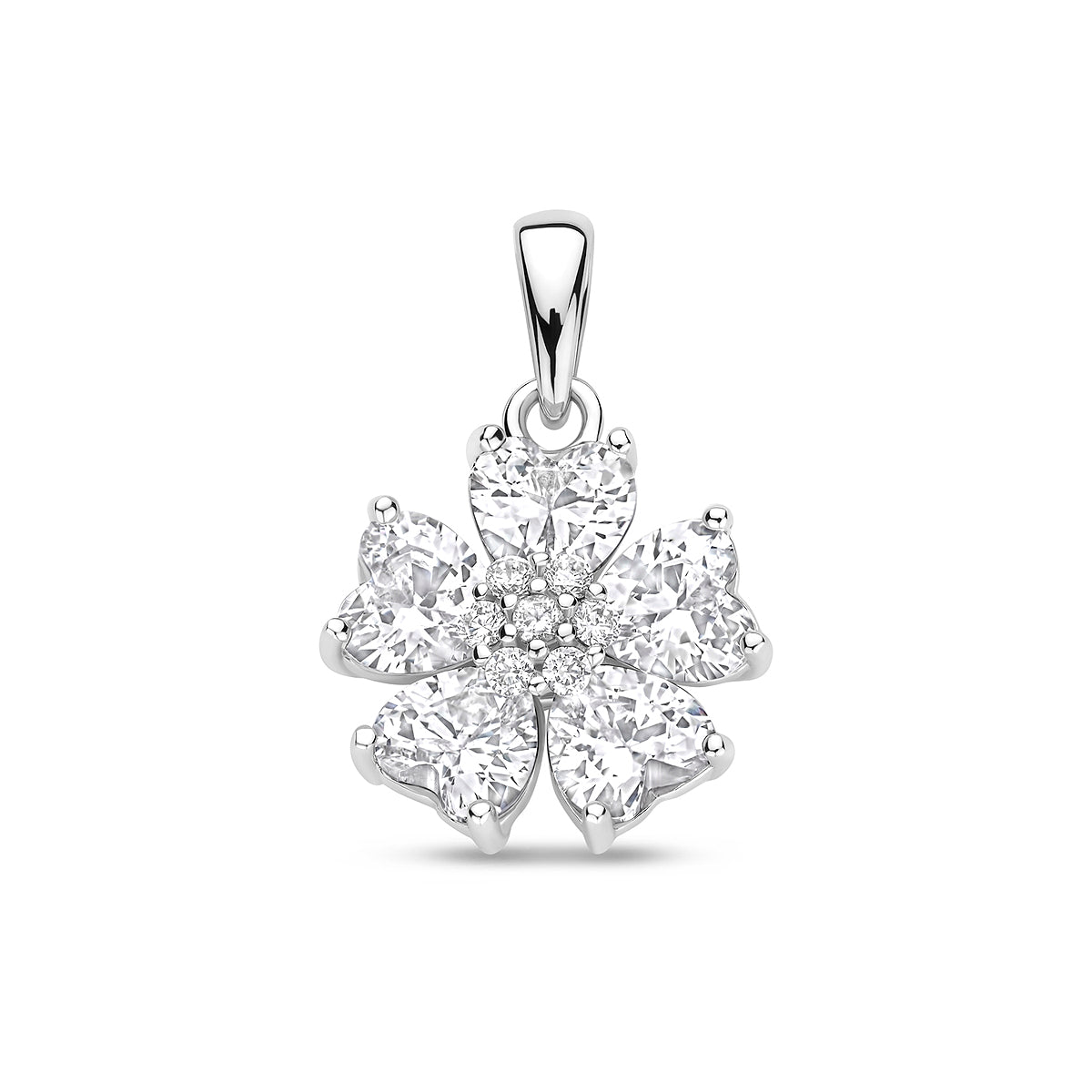Zilveren hanger zirkonia | 20x13.5mm