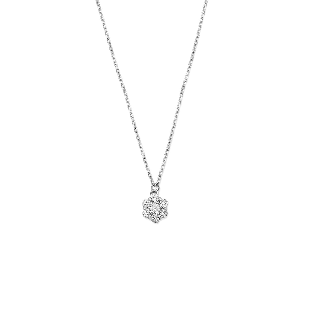 Zilveren collier zirkonia 7,5mm | 41-43-45cm