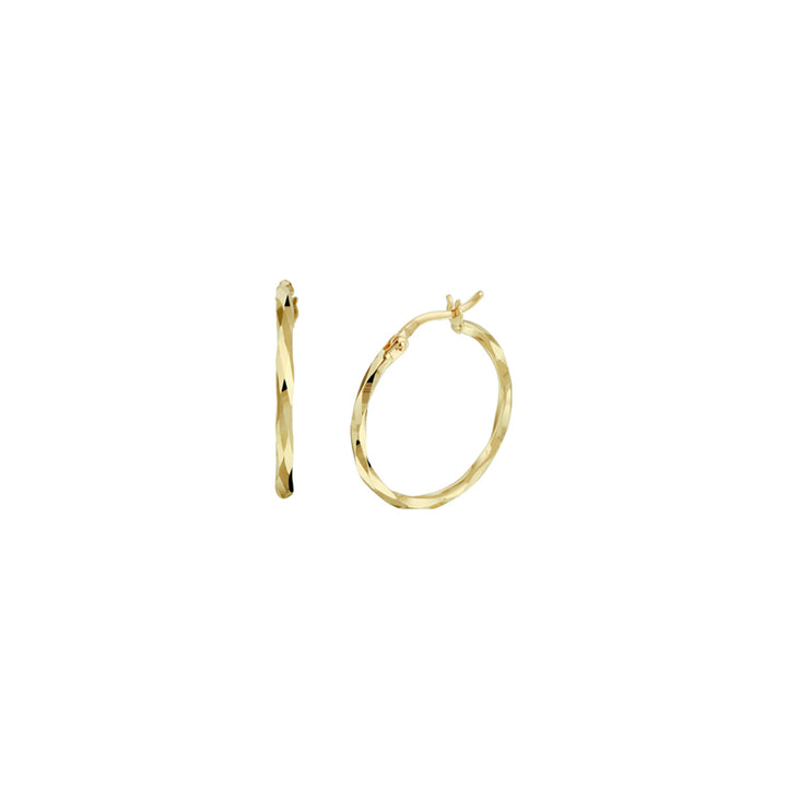 14krt geelgouden oorringen gediamanteerd  | 1,8x21mm