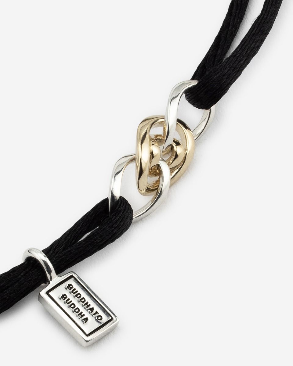 BUDDHATOBUDDHA - Armband Nathalie bicolor koord zwart | M