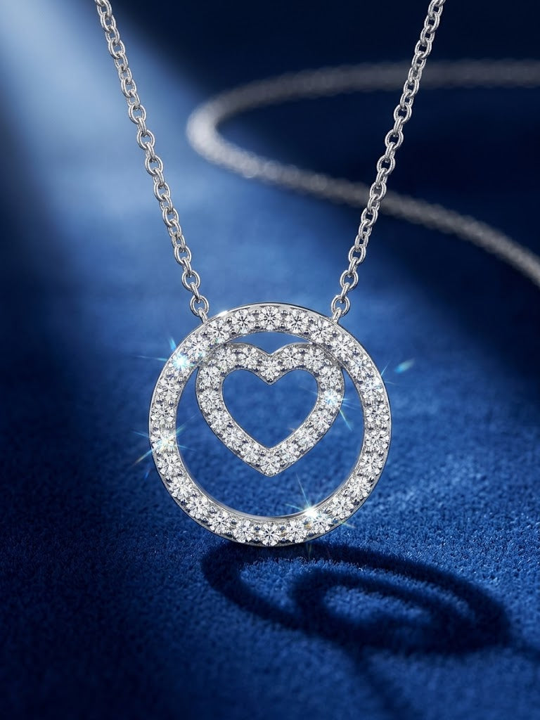 14krt witgouden collier met briljant 0.18ct HSI | 42cm