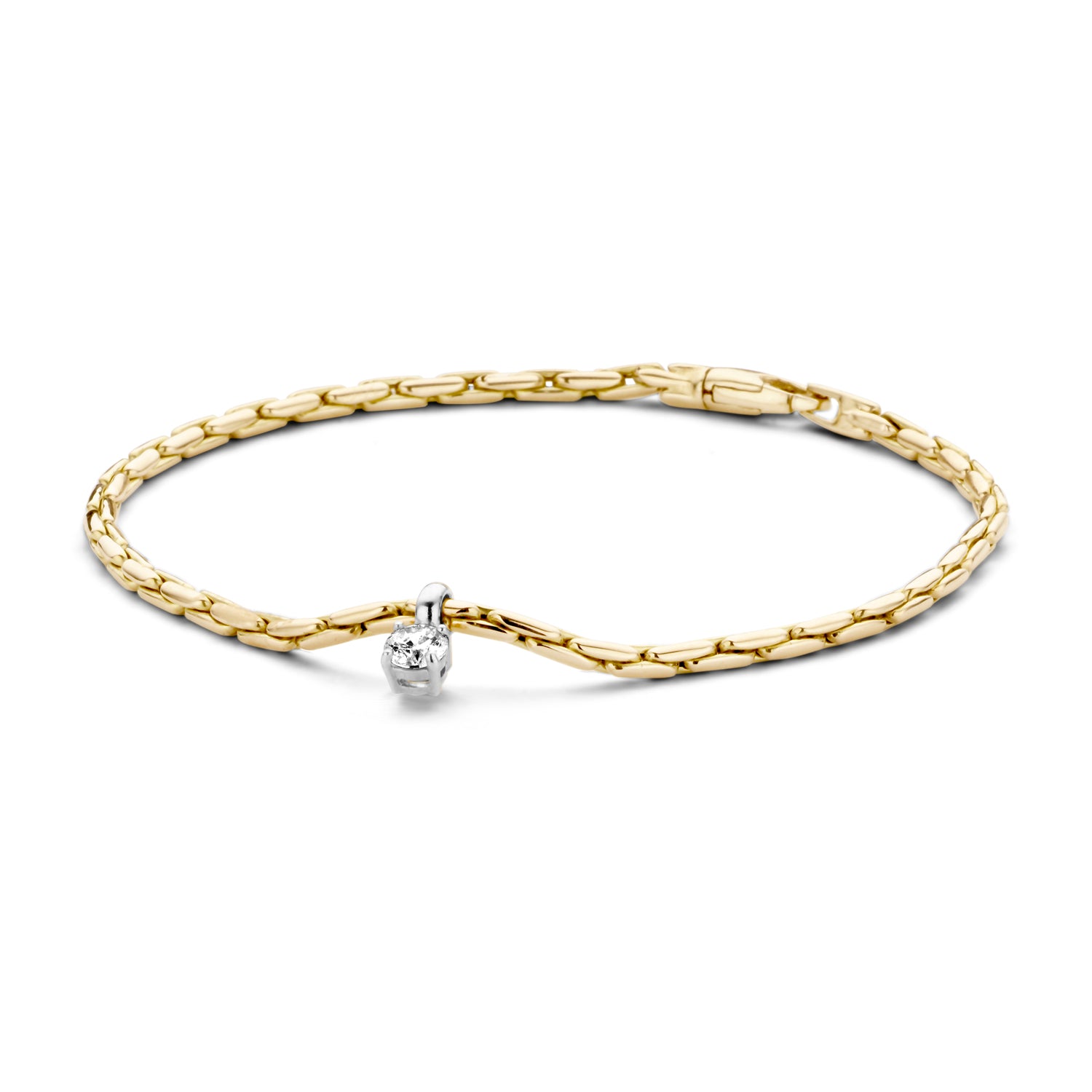 Blush Armband 2156BZI -  Geel en Wit Goud (14k) met Zirkonia