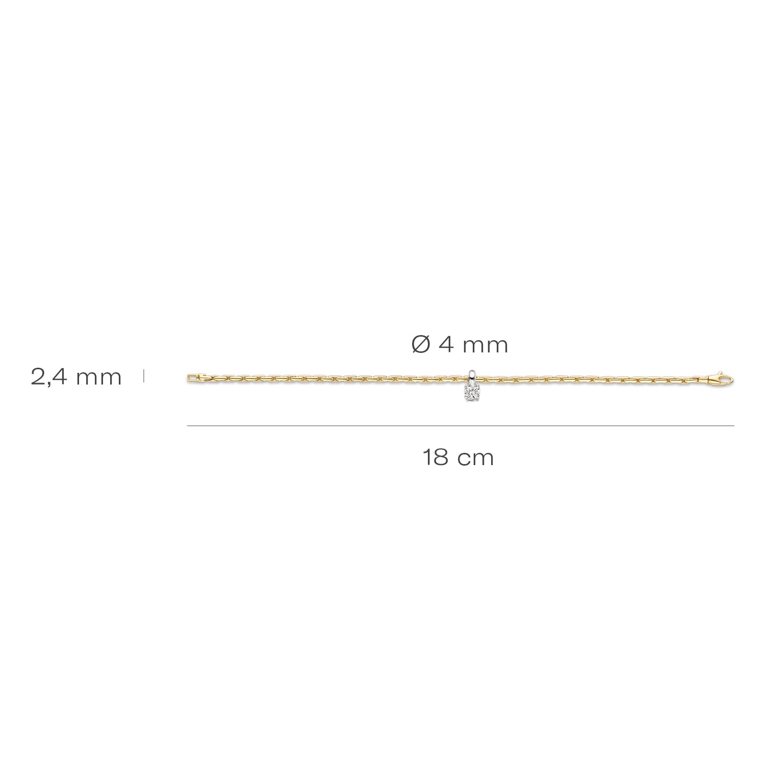 Blush Armband 2156BZI -  Geel en Wit Goud (14k) met Zirkonia