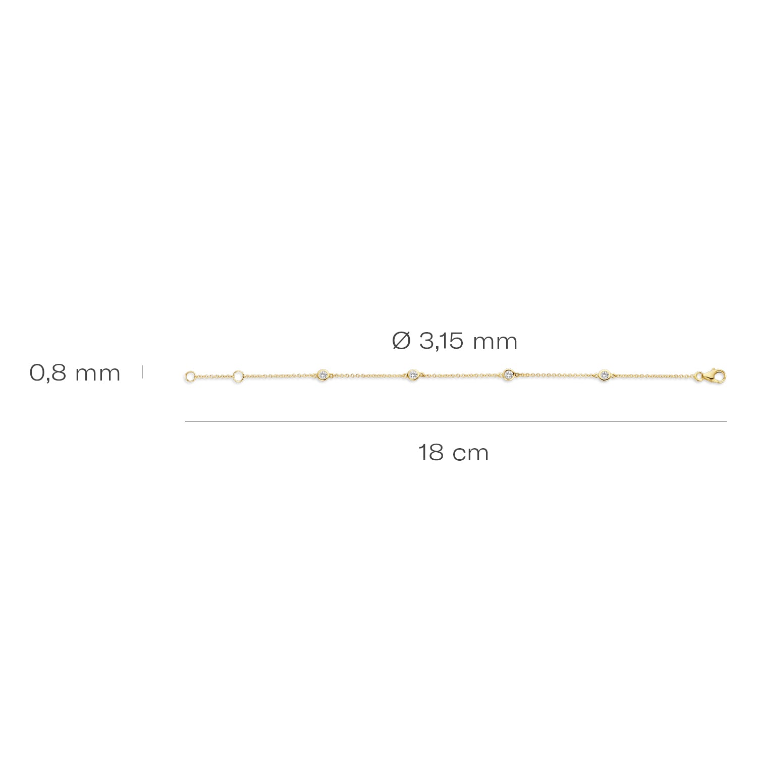 Blush Armband 2187YZI - Geel Goud (14k) met Zirkonia