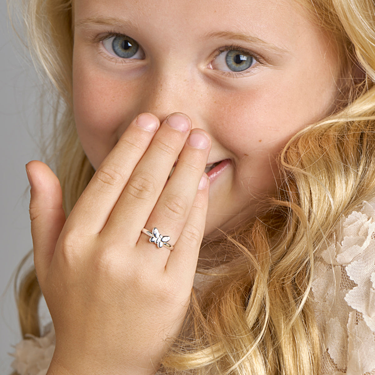 zilveren kinderring vlinder | 6,5mm