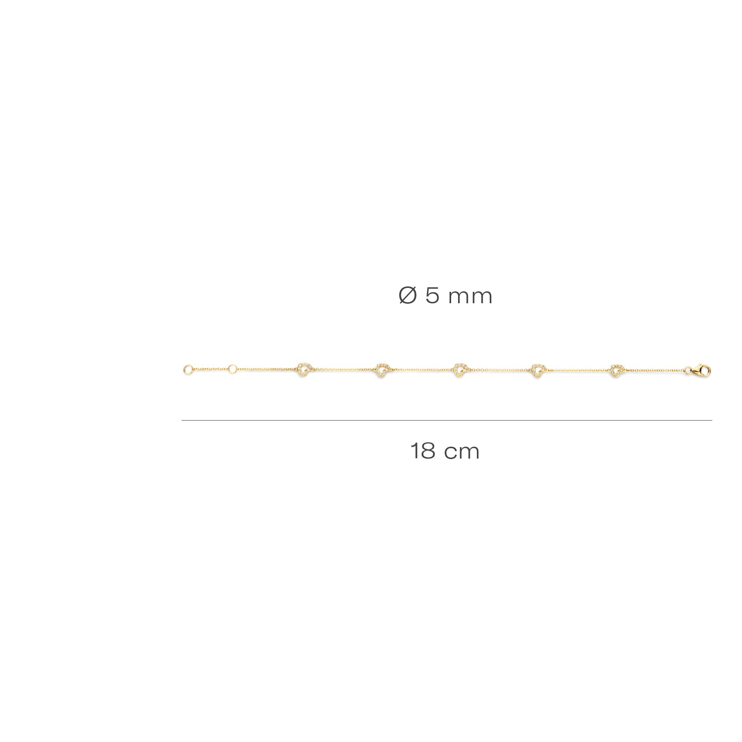 Blush Armband 2211YZI - Geel Goud (14k) met Zirkonia