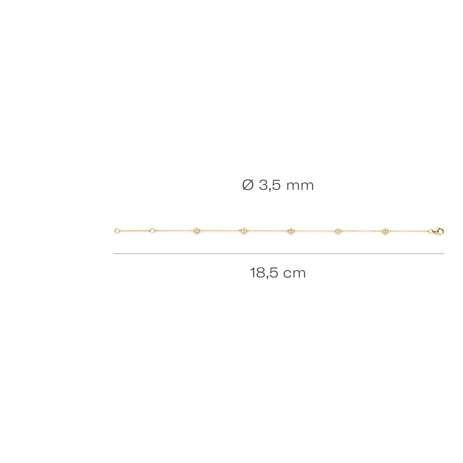 Blush Armband 2213YZI - Geel Goud (14k) met Zirkonia