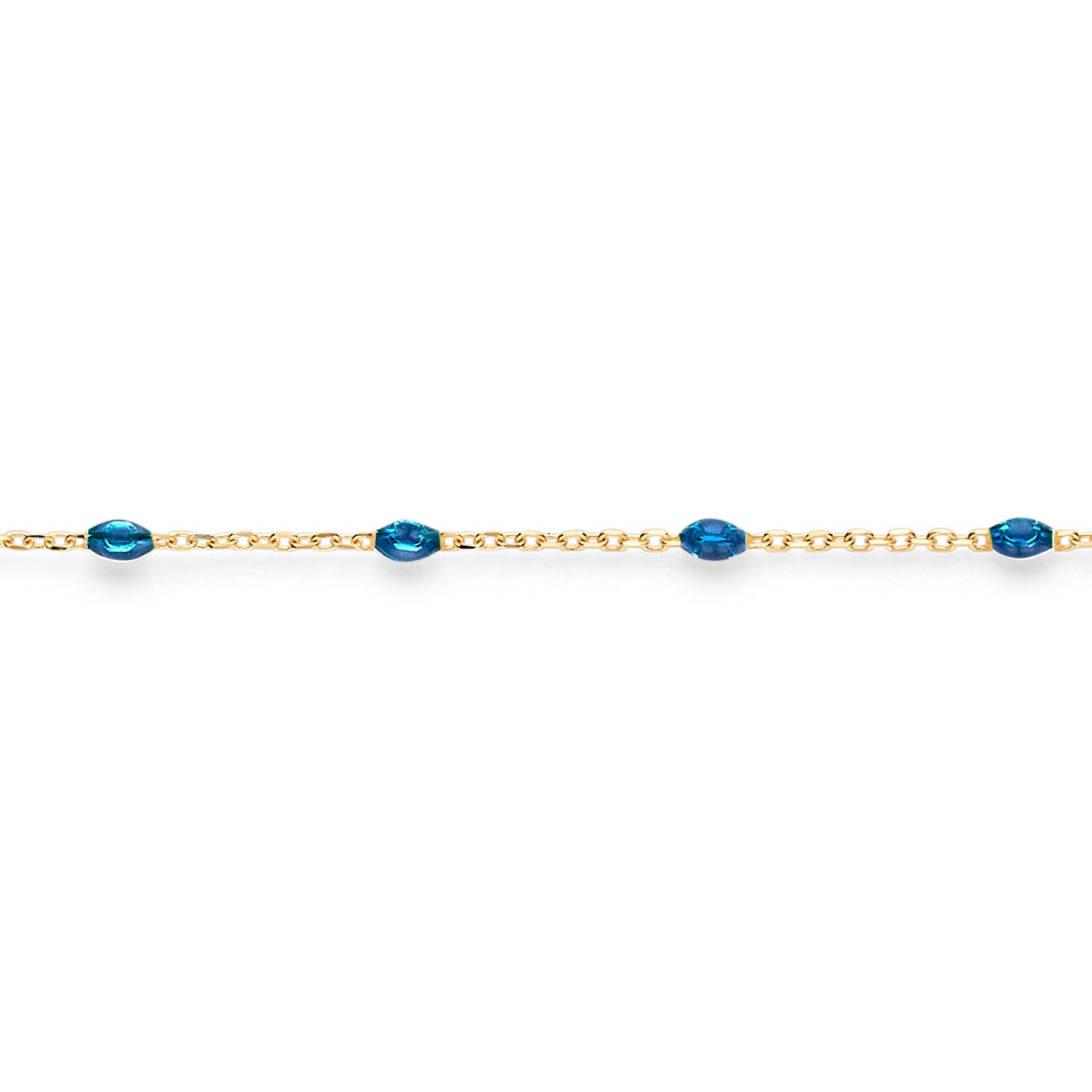 Blush Armband 2226YRB - Geel Goud (14k) met Resin Blauw