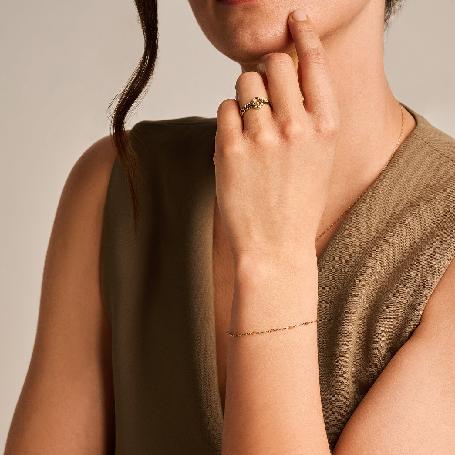 Blush Armband 2226YRC - Geel Goud (14k) met Resin Karamel