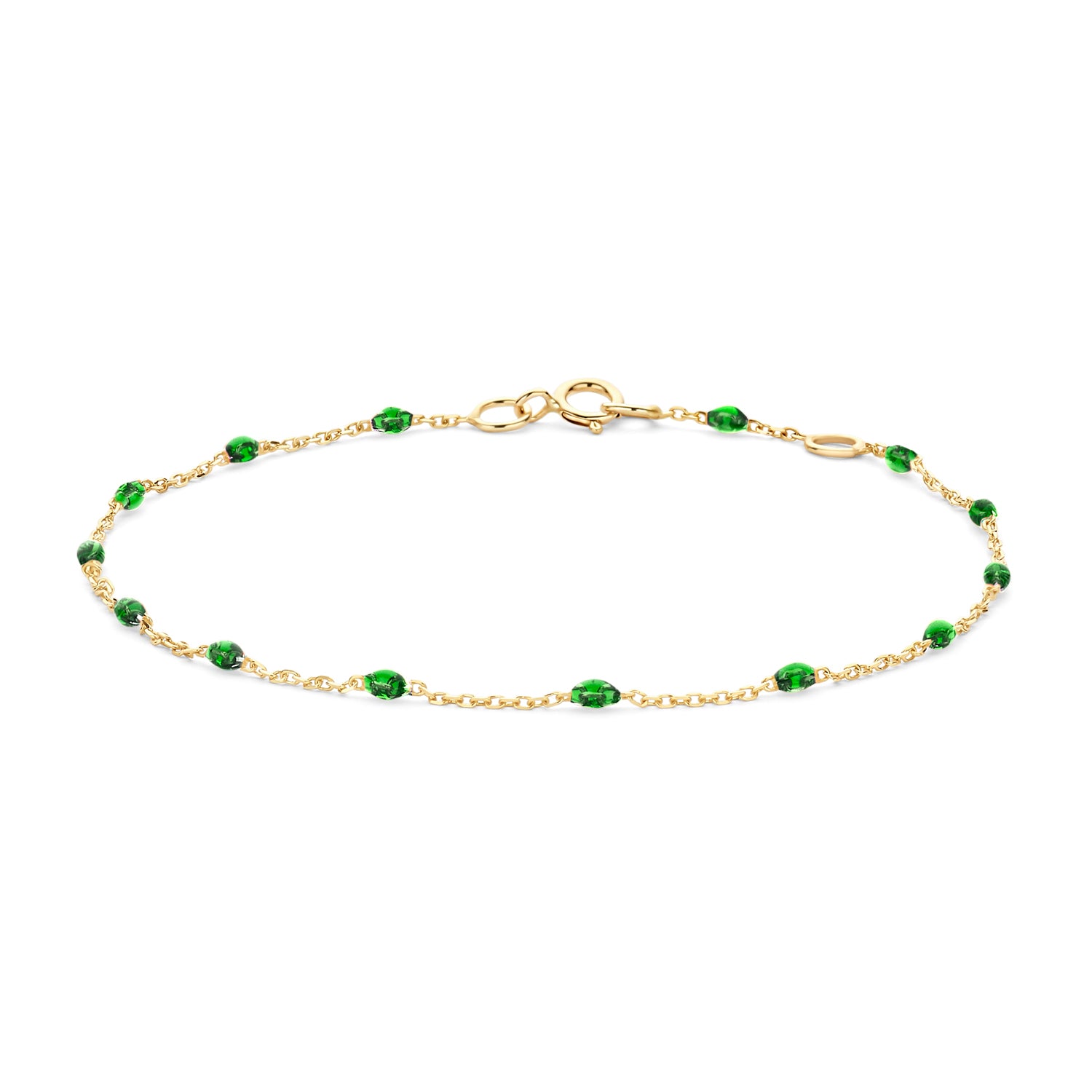 Blush Armband 2226YRG - Geel Goud (14k) met Resin Groen