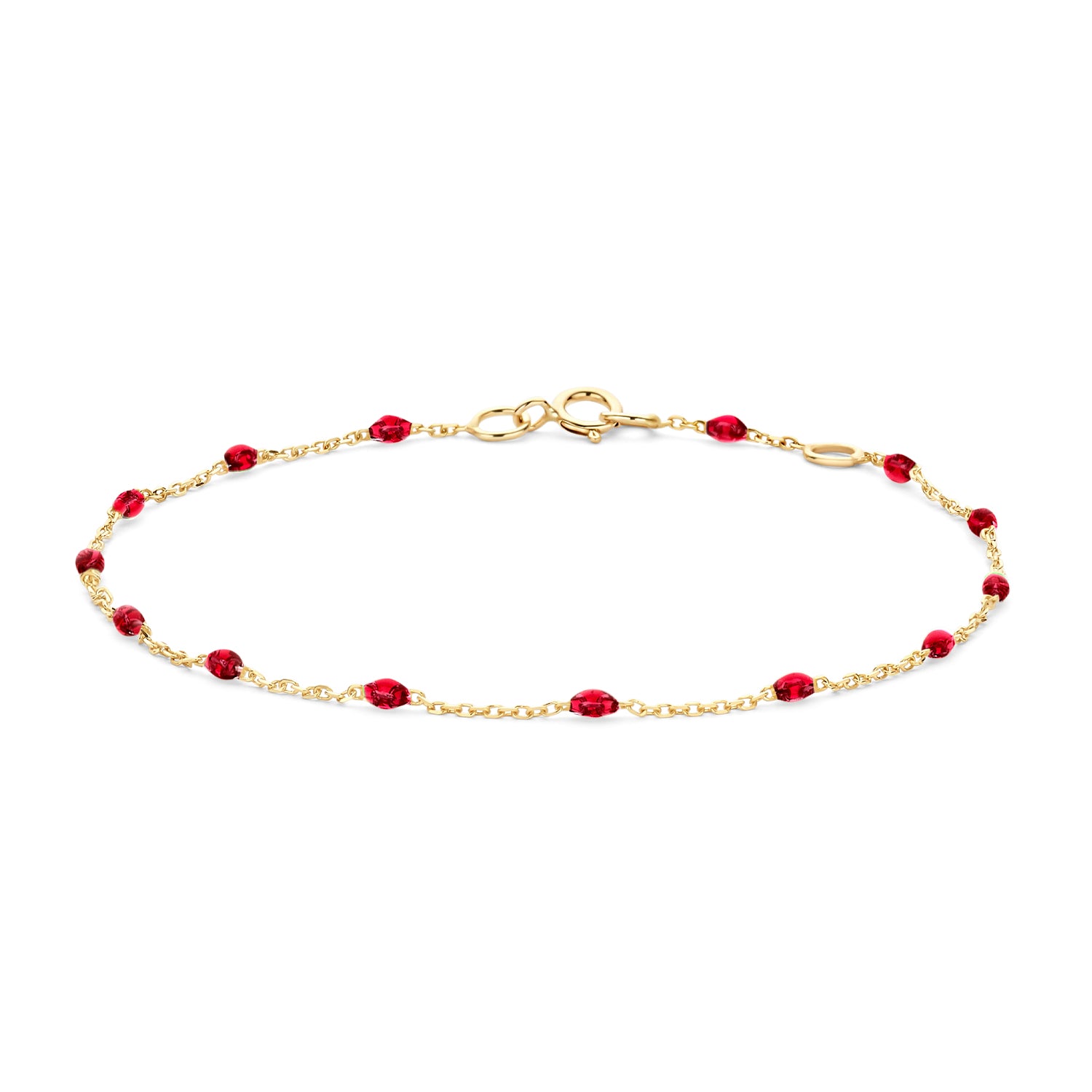 Blush Armband 2226YRR - Geel Goud (14k) met Resin Rood