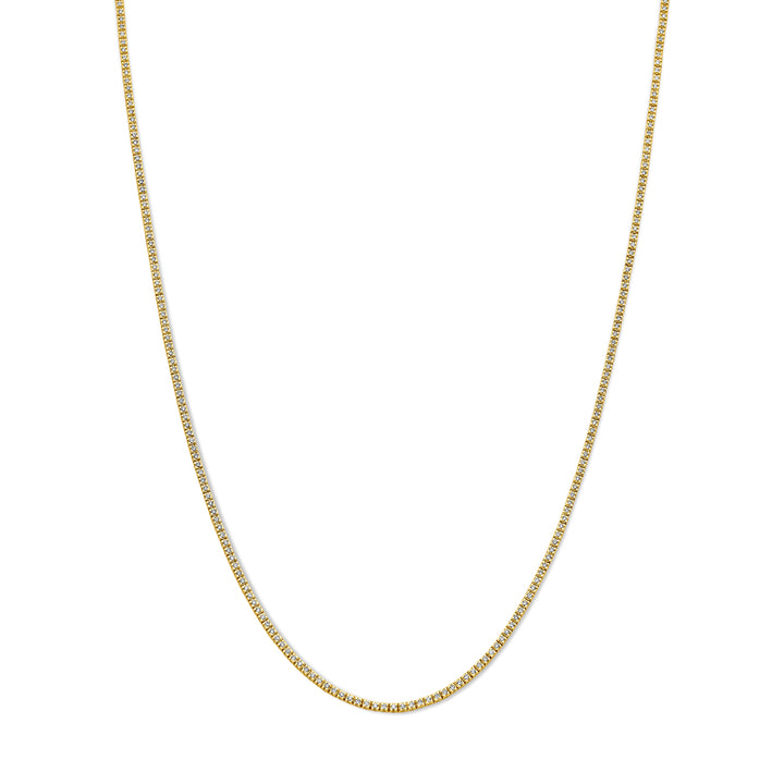 14krt geelgouden tenniscollier met 2.00ct lab grown diamant GSI | 1,9mm | 42cm