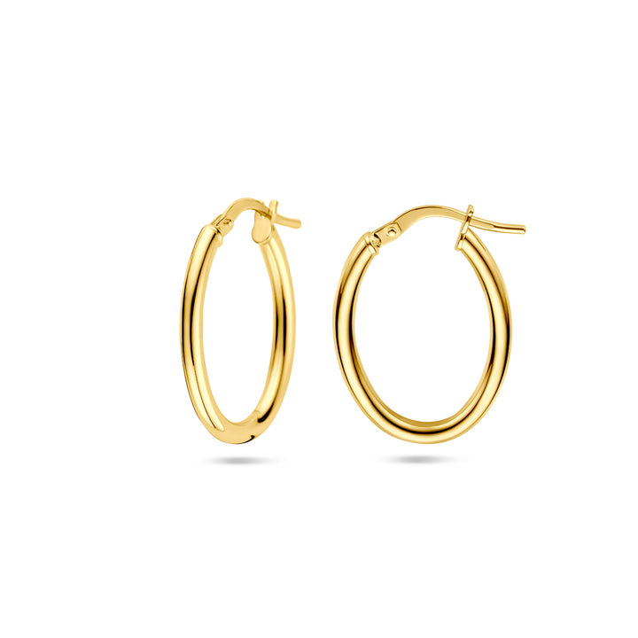Silgold oorringen ovaal ronde buis | 23*2mm