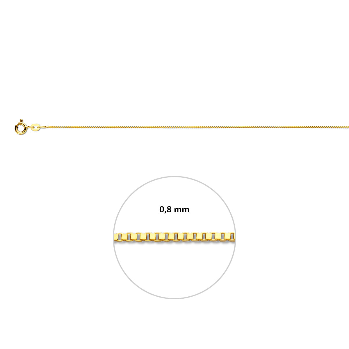 14krt geelgouden collier venetiaans 0,8mm