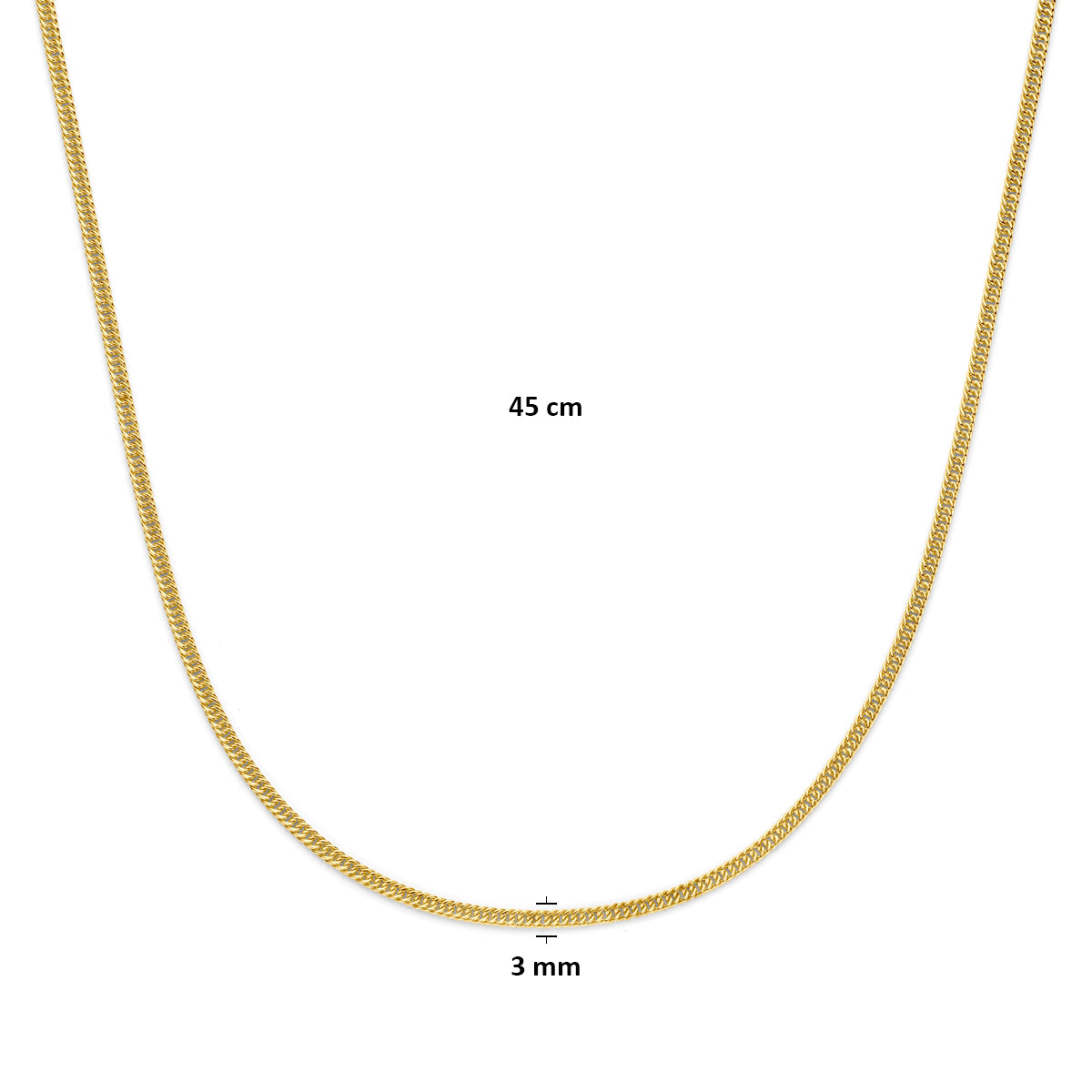 Silgold collier gourmette 3mm | 45cm