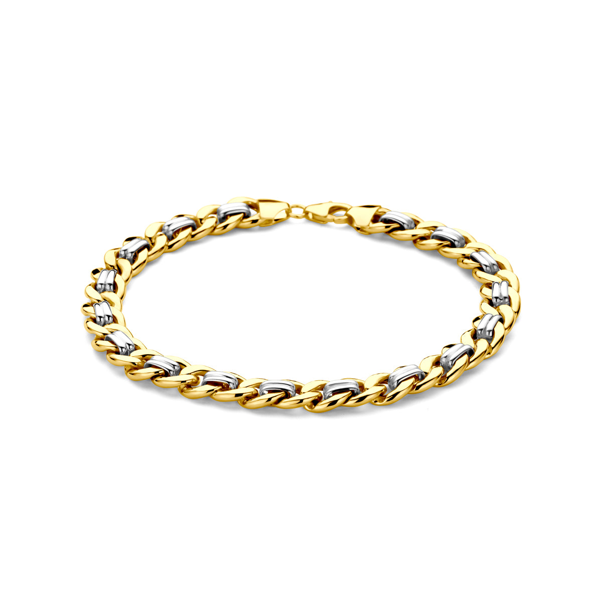 Silgold armband geslepen gourmette 8 mm | 19cm