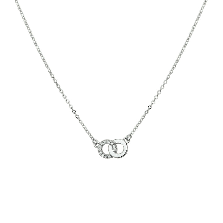Zilveren collier rondje zirkonia | 42-45cm
