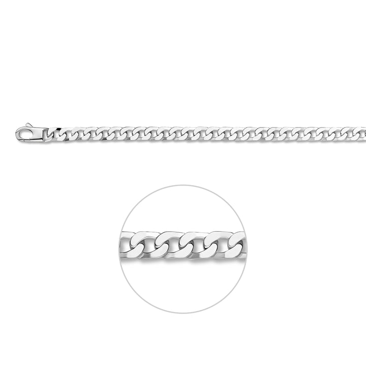 Zilveren lengtecollier - gourmette 6-zijdes geslepen 5.5mm