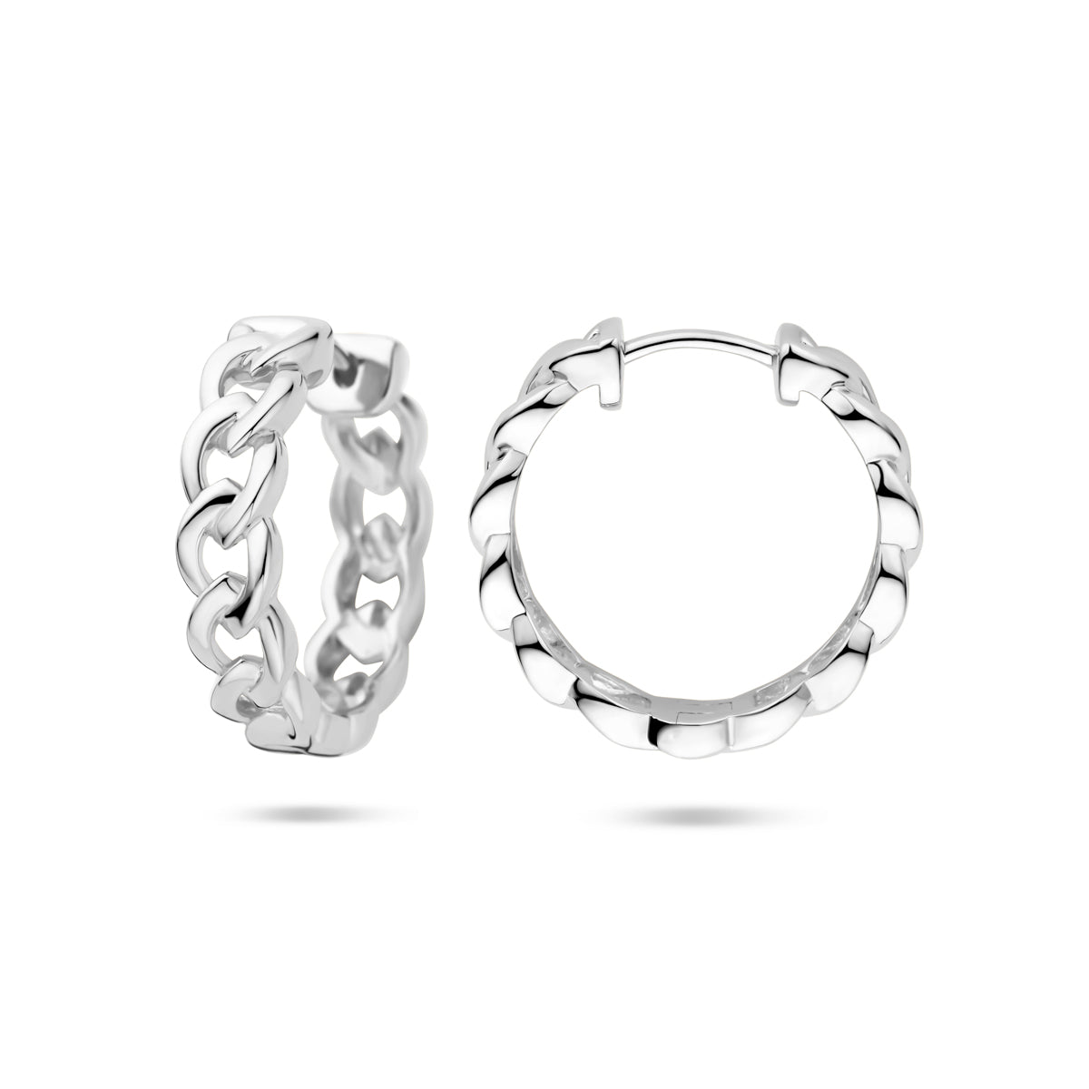 Zilveren klapoorringen schakelmotief | 4,5x18mm