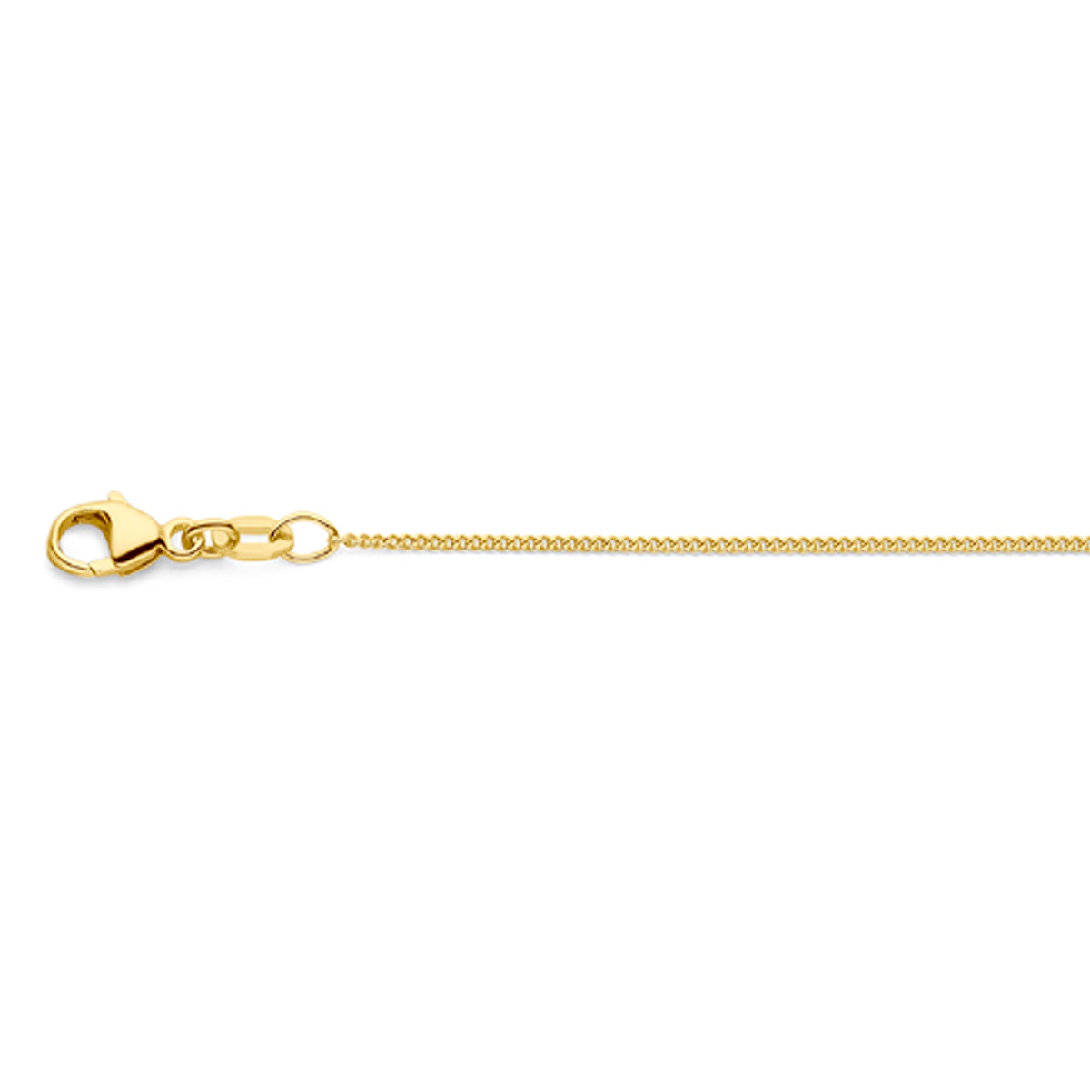 18krt geelgouden lengtecollier gourmette 4 zijdes geslepen 1.1mm | 41-43-45cm