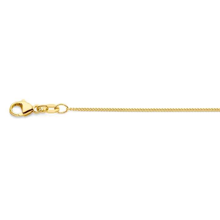 18krt geelgouden lengtecollier gourmette 4 zijdes geslepen 1.1mm | 41-43-45cm