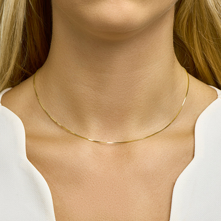 14krt geelgouden collier venetiaans 0,8mm - 38cm