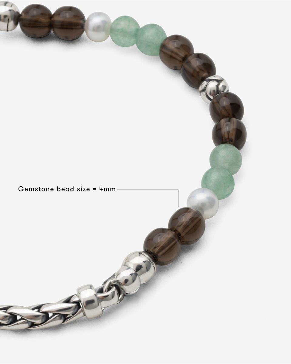 BUDDHATOBUDDHA - Armband Spirit bead aventurine smokey quartz