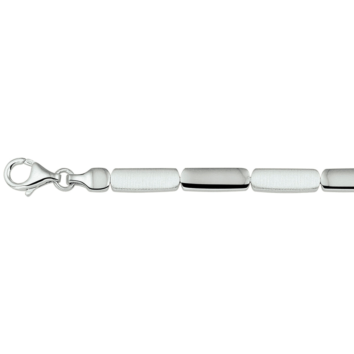 Zilveren armband gepolijst en mat 5,2mm | 19cm