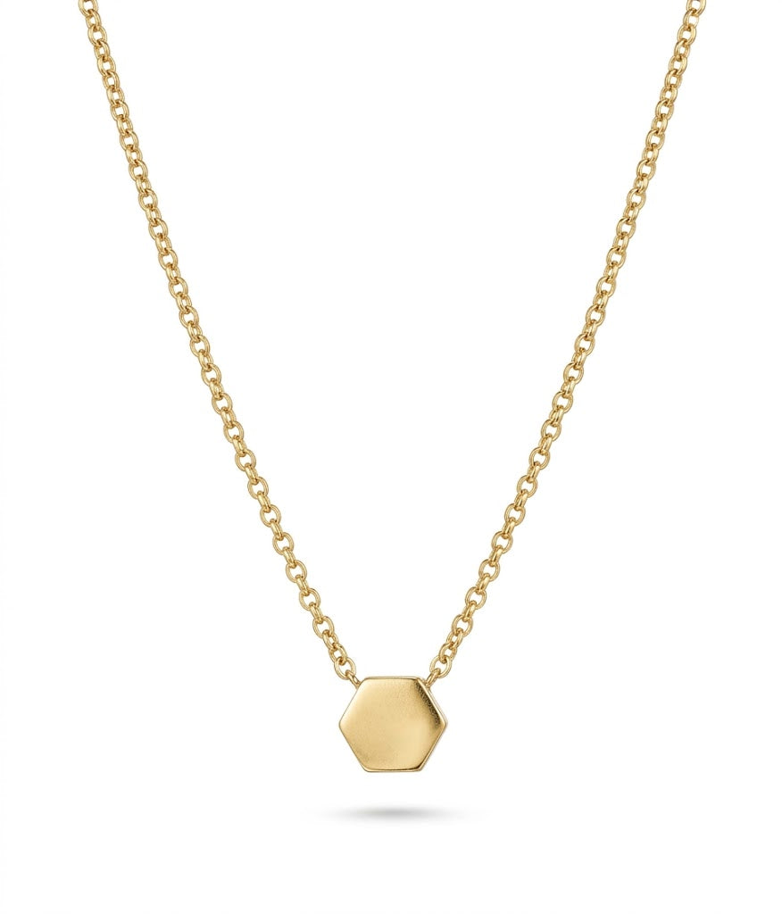14krt geelgouden collier zeshoek | 41-43-45cm