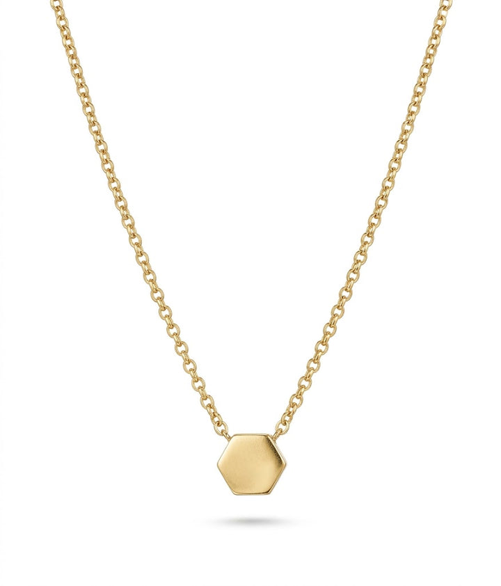 14krt geelgouden collier zeshoek | 41-43-45cm