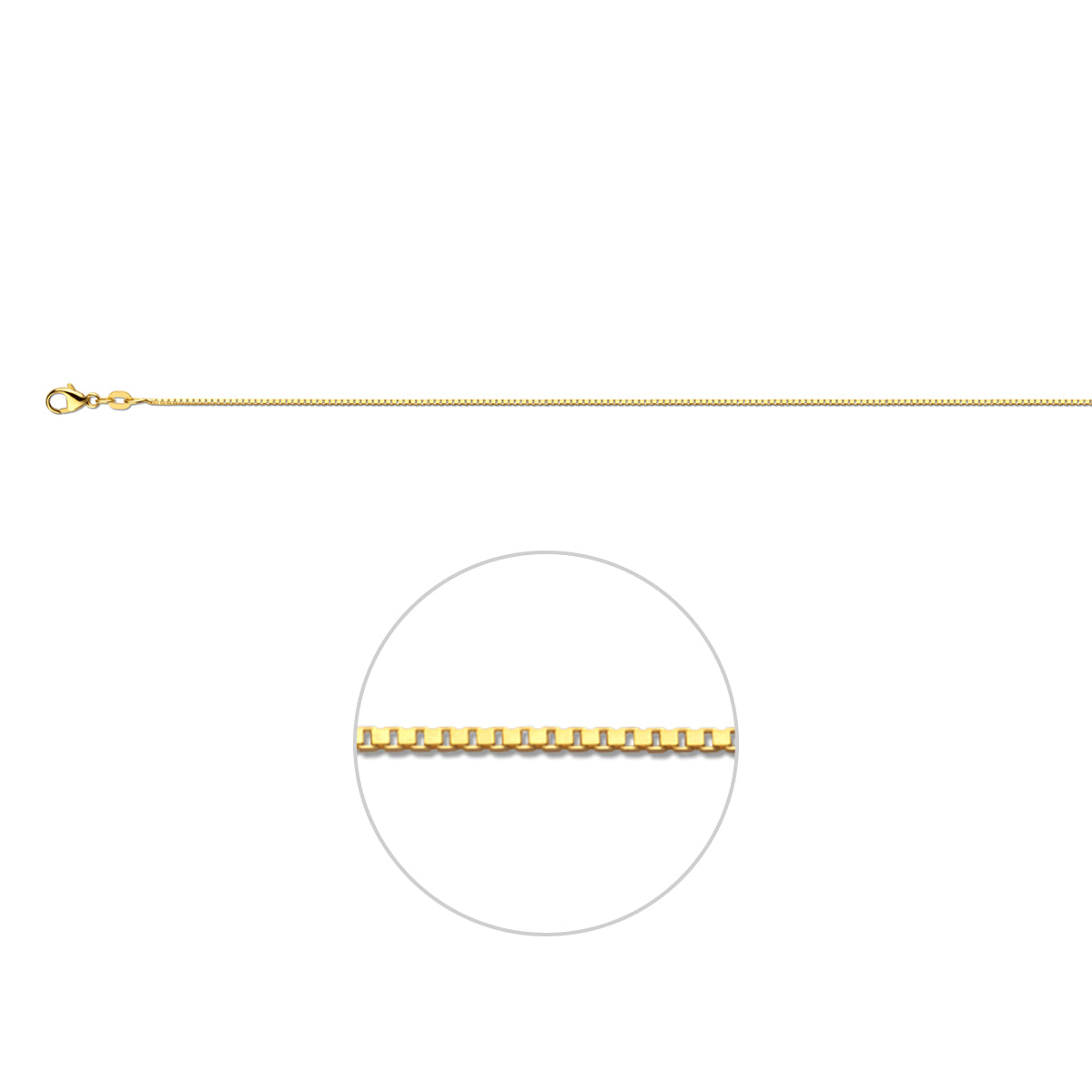 Doublé geelkleurig lengtecollier - Venetiaans 0,9mm